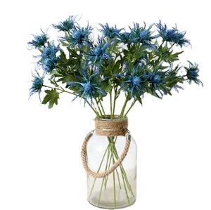 Real Touch Silk Eryngium Flower Artificial Sea Holly Thistle <span class=keywords><strong>Spray</strong></span> Conservado de aspecto natural Ramo DE BODA Navidad - Product Image 1
