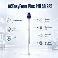 Capteur de surveillance du pH industriel en ligne ACITEK, connecteur S8, longueur 225 mm, plage de pH 0-14, OEM, traitement des eaux usées, eau pure