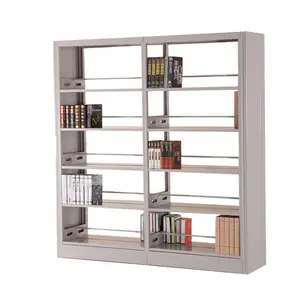 Factory direct supply steel bookshelf school library reading room bookshelf home single and double-sided bookshelf