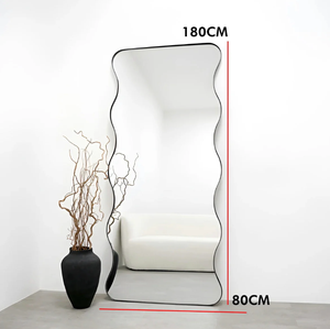 Grand miroir d'habillage mural moderne pleine <span class=keywords><strong>longueur</strong></span> vagues miroir décoratif de salon de ménage de forme irrégulière - Product Image 3