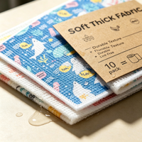 Chiffon de nettoyage en microfibre suédoise imprimé sur mesure, éponge en cellulose, OEM, chiffon de nettoyage de cuisine réutilisable, chiffons de cuisine suédois