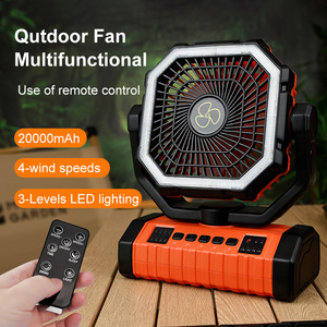 Ventilateur portable d'extérieur rechargeable 20000mAh avec télécommande et lumière LED pour le camping - Product Image 1
