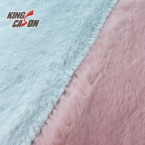 Vải lông giả thỏ Kingcason 100% polyester, mềm mại, siêu êm, xù xì, màu xanh hồng, dày dặn, ấm áp, dùng cho đồ ngủ, đồ mặc nhà - Product Image 3