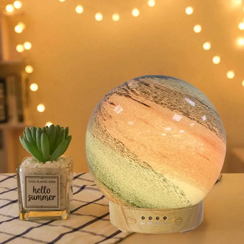 Geur Luxe Glazen Bal Geurluchtvernevelaar Bal Elektrische Luchtbevochtiger Olie Aroma Diffuser Marmeren Maanverspreiders