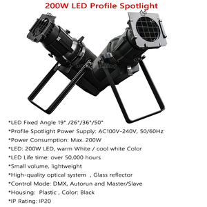 Foco LED de Perfil de 200W, 2 Piezas, Blanco Cálido y Blanco Frío, Luz Sharpy para Efectos de Escenario, Fiesta, Hotel, <span class=keywords><strong>Teatro</strong></span> - Product Image 3