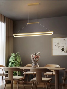 โคมไฟระย้า Led สไตล์นอร์ดิกทรงสี่เหลี่ยมผืนผ้าสีทอง,สไตล์มินิมอลลิสต์ทันสมัยมีรีโมตควบคุมสำหรับห้องรับแขกห้องทานอาหาร - Product Image 4