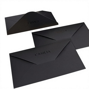 بطاقات تهنئة فاخرة من الورق المقوى بتصميم عتيق أسود مع مغلفات، مثالية للأعمال الصغيرة - Product Image 4