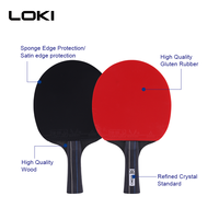 Ensemble de Tennis de Table LOKI à filet rétractable réglable avec 4 raquettes et 6 balles ABS