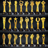 Trophées en métal gravés en 3D sur mesure, découpés au laser, en or, argent, bronze, avec finition de placage de qualité supérieure