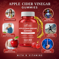Gummies au vinaigre de cidre de pomme avec la mère naturelle, 60 unités, Complément alimentaire, Acheteurs en gros