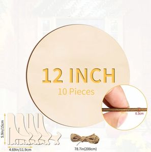 Hot Selling unvollendete Kiefernholz Wand schilder runde Form hängende Funktion für Tür dekoration und DIY - Product Image 2