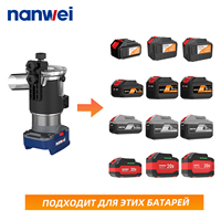 Fresadora de madera inalámbrica compacta NANWEI con batería de litio, base fija, brocas de recorte y 6 velocidades variables para trabajar la madera