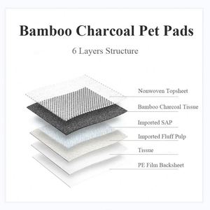 Tapis d'apprentissage de la propreté pour chiots en charbon de bambou jetable, absorbant l'urine, pour l'entraînement des chiens - Product Image 2