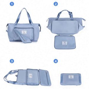2024 Large Capacity Waterproof Folding Travel Bag Dry Wet Separation Fitness Handbag Gym Usage for Universal <b>Luggage</b> Storage - Product Image 5