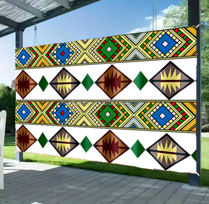 Fondo con Temática Etíope, Cestas Habesha Hechas a Mano en Etiopía, Decoración Colorida para Fiestas de Etiopía y África - Product Image 5