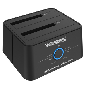Winstars Kép Bay HDD Docking Station USB 3.0 5 Gbps SuperSpeed Bên Ngoài Ổ Cứng Hộp Cơ Sở SATA Adapter 2x10 TB - Product Image 1