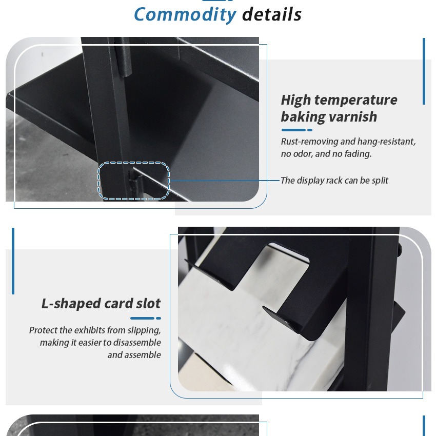 Wholesale Factory Custom Metal Granite Marble Stone Display Showroom Floor Stand Artificial Tile Sample Rack Display