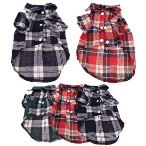 Clásico otoño al aire libre cachorro desgaste rojo azul verde poliéster fino mascota <span class=keywords><strong>Schnauzer</strong></span> camisa a cuadros ocio perro enrejado ropa de impresión - Product Image 1
