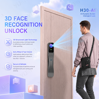 Kunci Pintu Pintar Pengenal Wajah 3D Dengan Mortise Israel, Alexa Voice, Aplikasi Tuya, Remote Wifi, Kunci Sidik Jari Cerdas