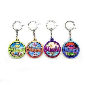 Custom <b>Personalized</b> Cute Souvenirs Gift <b>Keychain</b> Single Double Sided Rectangle Round Keyring MDF <b>Keychain</b> - Product Image 2