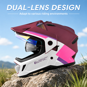 <span class=keywords><strong>Casco</strong></span> Integral Rosa para <span class=keywords><strong>Motocross</strong></span>, para <span class=keywords><strong>Mujer</strong></span>, con Doble Visera, Certificado DOT, OEM/ODM - Product Image 4