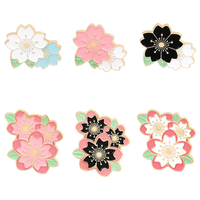 Pin Kerah Bunga Sakura Multi Gaya, Lencana Perhiasan Bros Bunga Sakura Multi Gaya, Aksesori Pin Lapel