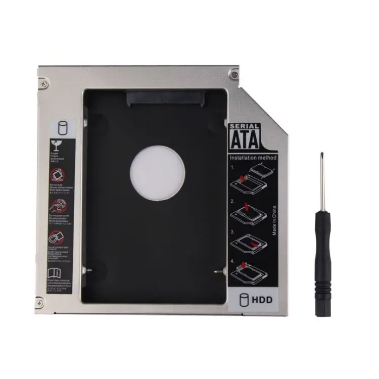 Boîtier en aluminium pour disque dur SATA vers IDE 2e génération, caddie 12.7mm, 2.5 SSD