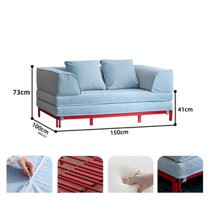 Canapé-<span class=keywords><strong>lit</strong></span> <span class=keywords><strong>pliant</strong></span> multifonctionnel à double usage, télescopique, pour salon, appartement, multi-personnes, en tissu, avec pieds hauts, idéal pour la détente - Product Image 3