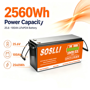 Batterie lithium-ion 24V 100Ah en gros, cellules LiFePO4 de qualité A pour stockage d'énergie solaire domestique, camping-car, <span class=keywords><strong>moteur</strong></span> de pêche à la traîne, <span class=keywords><strong>bateau</strong></span> - Product Image 1