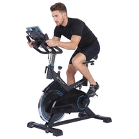 Vélo d'exercice d'intérieur en acier inoxydable avec volant d'inertie de 6 kg, affichage numérique, résistance à la friction et grand support pour téléphone