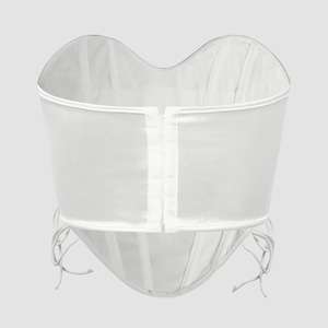 XS-L Sexy fille épicée à lacets couleur unie poitrine enveloppé rue dos nu poisson os taille débardeur - Product Image 6