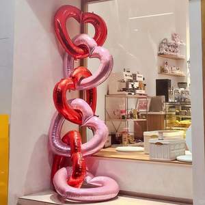 YACHEN 로즈 골드 레드 핑크 40인치 대형 하트 모양 호일 풍선 발렌타인 데이 생일 웨딩 파티 장식용 - Product Image 5