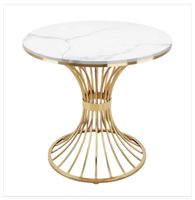 Ensemble de table et de chaises transformables de luxe pour salon, utilisation en réception commerciale, design moderne rond et petit