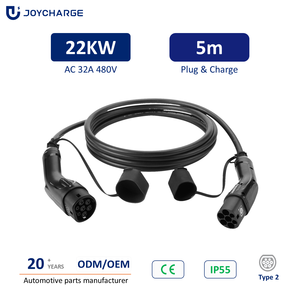 <span class=keywords><strong>Câble</strong></span> de charge <span class=keywords><strong>pour</strong></span> véhicule électrique <span class=keywords><strong>Type</strong></span> <span class=keywords><strong>2</strong></span> vers <span class=keywords><strong>Type</strong></span> <span class=keywords><strong>2</strong></span>, 22 kW, 32 A, <span class=keywords><strong>3</strong></span> phases, 5 m - Product Image 1