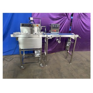 Machine de recouvrement de chocolat pour gaufrettes et biscuits, petite enrobeuse de chocolat chinoise, machine de recouvrement de chocolat pour cacahuètes à vendre - Product Image 5