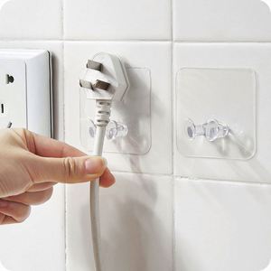 Wall Adhesive Hanger Home Office Kitchen bathroom accessories Wall Storage Hook Power Plug Socket Holder