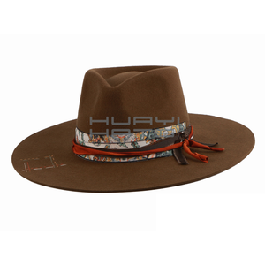 <span class=keywords><strong>Cappello</strong></span> Fedora da <span class=keywords><strong>Uomo</strong></span> in Pura Lana di Lusso con Tesa Larga Personalizzato all'Ingrosso di Huayihats - Product Image 3