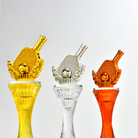 Trophée en verre cristal 3D personnalisable et écologique, gravé au laser, pour événements d'entreprise – Souvenir de pickleball
