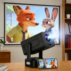 Projecteur C360 Mini <span class=keywords><strong>pour</strong></span> chambre d'étudiant et cinéma personnel, compatible 4K, Android 13, 350 ANSI, correction verticale automatique, BT 5.0, <span class=keywords><strong>pour</strong></span> <span class=keywords><strong>débutants</strong></span> - Product Image 1