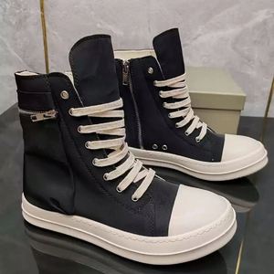 High Quality Men's Casual High Top Shoes Owens Casual Retro <b>Canvas</b> Street Skateboard Shoes Fashion Luxury Ricks Sports Shoes - Product Image 3