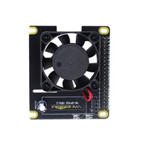 Carte d'extension de ventilateur de refroidissement pour Raspberry Pi 5/4B/3B+ avec lumière RGB et module de ventilateur intelligent à contrôle de température