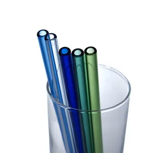 Chất lượng cao rõ ràng uống rơm khỏe mạnh tái sử dụng sinh thái thân thiện BPA free Glass ống hút