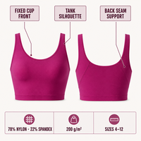 Soutien-gorge de sport personnalisé avec logo, coupe fixe, style débardeur, col en U, pour femme, 78% nylon 22% élasthanne, vêtements de gym pour femme