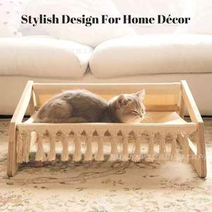 Wooden Cat <b>Bed</b> Elevated Breathable Washable Rectangle Pet <b>Bed</b> For Cats - Product Image 4