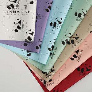 SINOWRAP nouvel an Offres Spéciales fleur papier d'emballage motif <span class=keywords><strong>Panda</strong></span> 55*55CM 65Micro étanche emballage fleuriste fournitures - Product Image 6