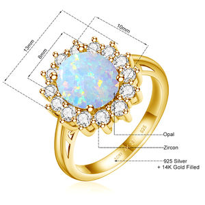 Женские кольца с золотистым украшением, 925 из стерлингового серебра - Product Image 6