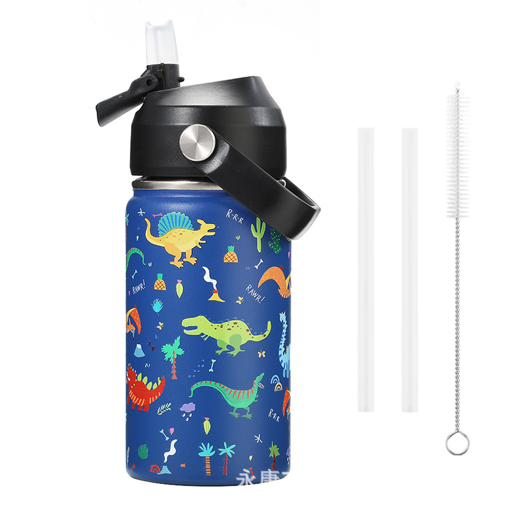 Blue dinosaur black lid