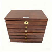 Elegante Organizador de Joyas Cúbico de Madera Maciza Marca HYL, Caja de Empaque Premium con Opción de Tamaño Personalizado