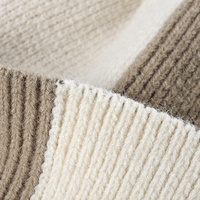 Bonnet unisexe tendance bicolore en tricot chaud avec pompon en fourrure, idéal pour le cyclisme, la pêche, les voyages et les activités professionnelles