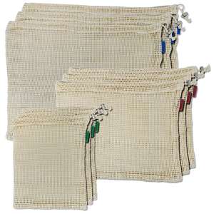 Bolsa de verduras de malla de algodón orgánico ecológico para frutas o verduras frescas - Product Image 6